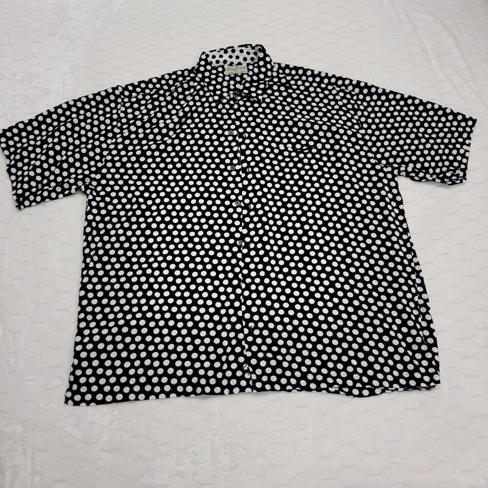 Kenny Flowers Mens 3XL Shirt The 101 Polka Dot Rayon Short Sleeve Bali Vacation